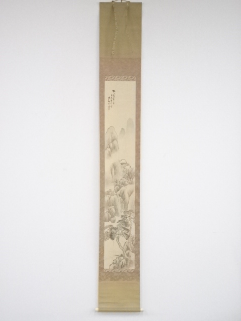 JAPANESE HANGING SCROLL / HAND PAINTED / UME BLOSSOMS (1931)